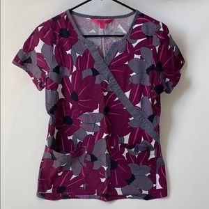 Floral scrub top